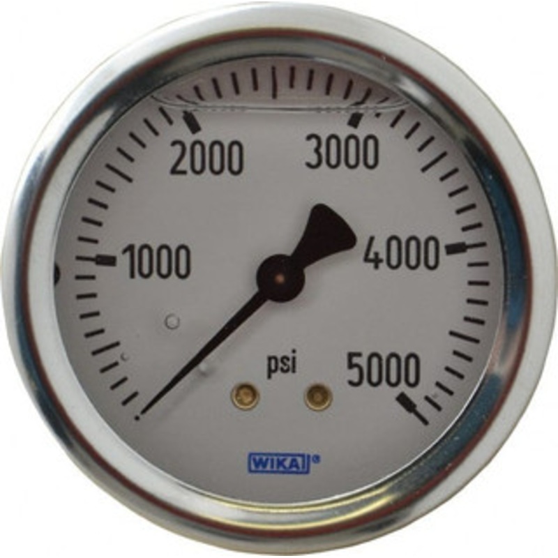 WIKA 2-1/2 Dial, 1/4 Thread, 0-5,000 Scale Range, Pressure Gauge Center Back Connection Mount, Accurate to 1.5% of Scale 9767274 – 56453871