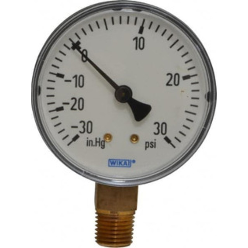 WIKA 2-1/2 Dial, 1/4 Thread, 30-0-30 Scale Range, Pressure Gauge Lower Connection Mount, Accurate to 3-2-3% of Scale 4253043 – 87737417