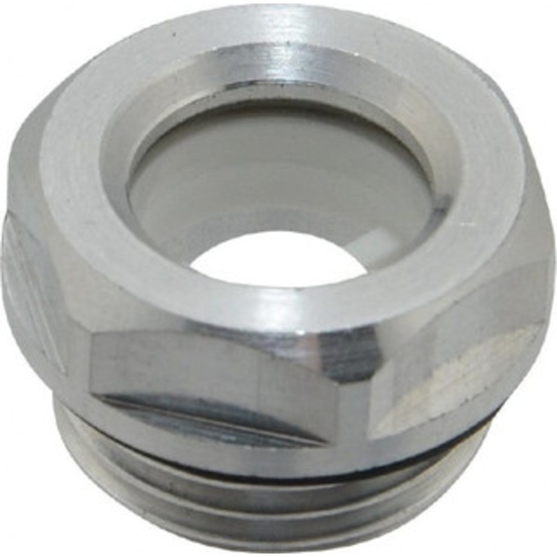 J.W. Winco G 1/2 Thread, 23mm Distance Across Flats, Aluminum Oil Level Sight Glasses 26mm Flange Diameter, 7.5mm Head Height, 8.5mm Length Under Head R02/A – 64829161