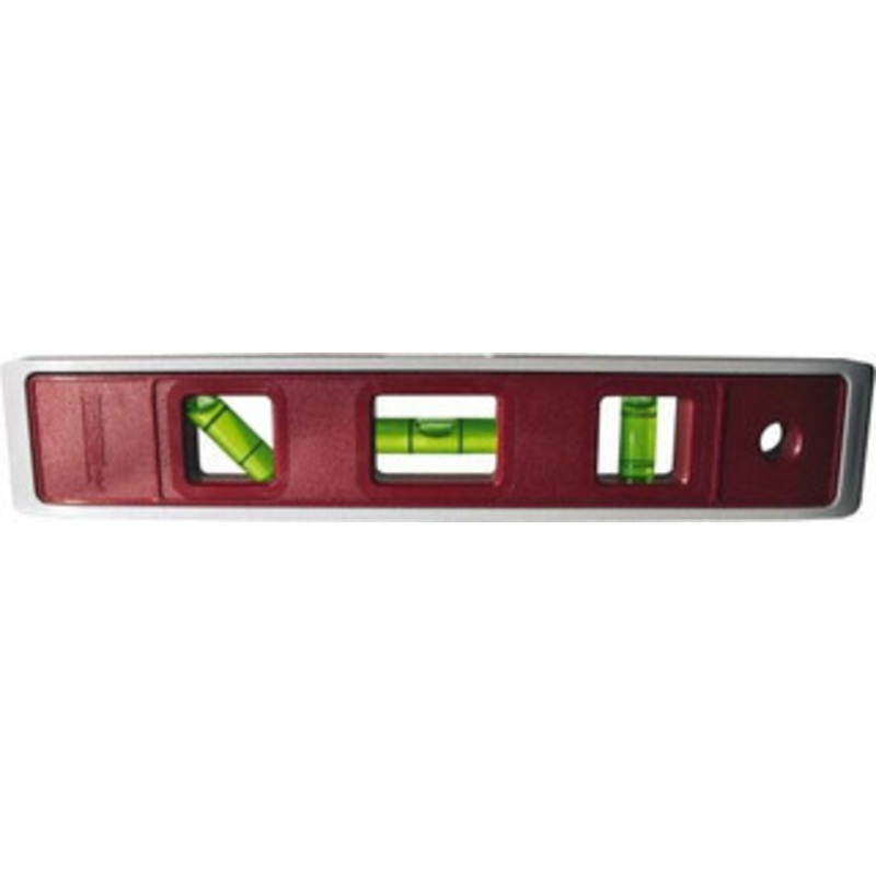 Johnson Level & Tool Magnetic 9 Long 3 Vial Torpedo Level ABS Plastic, Red, 1 Plumb, 1 Level & 1 45 Vials 7500M – 56373285