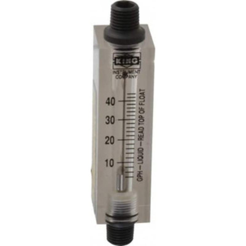 King Instrument 1/4 FNPT Port Block Style, Inline Flowmeter 100 Max psi, 44 GPH, Acrylic 7510212A-08 – 86485398