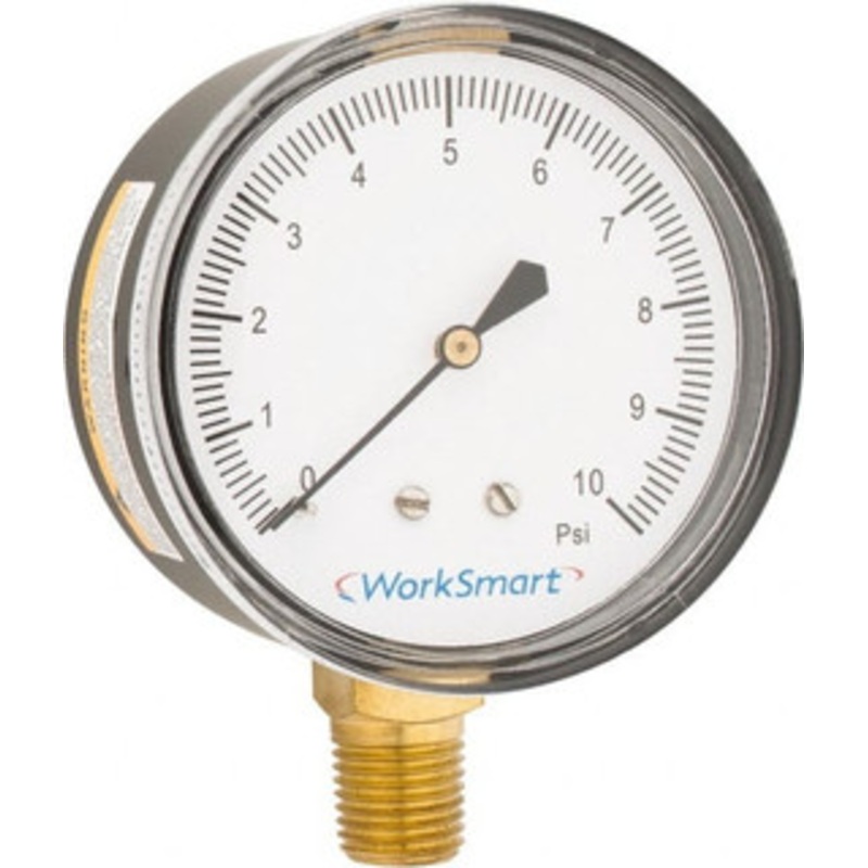 Value Collection 2-1/2 Dial, 1/4 Thread, 0-10 Scale Range, Pressure Gauge Lower Connection Mount, Accurate to 1.5% of Scale WS-PE-278 – 59274167