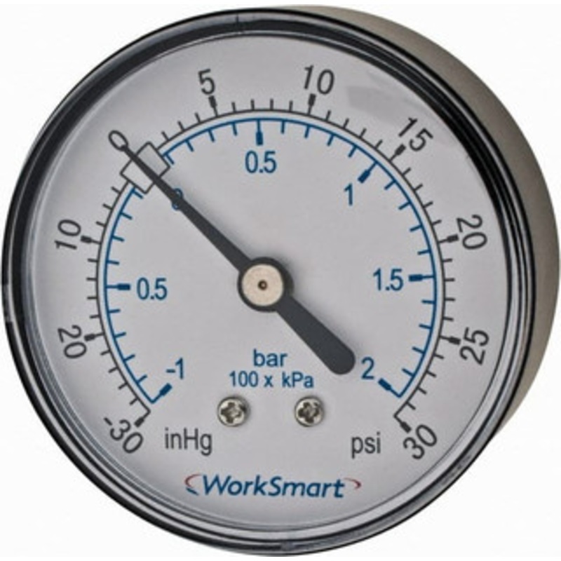 Value Collection 2-1/2 Dial, 1/4 Thread, 30-0-30 Scale Range, Pressure Gauge Center Back Connection Mount, Accurate to 3-2-3% of Scale WS-PE-GAGE-46 – 70671318