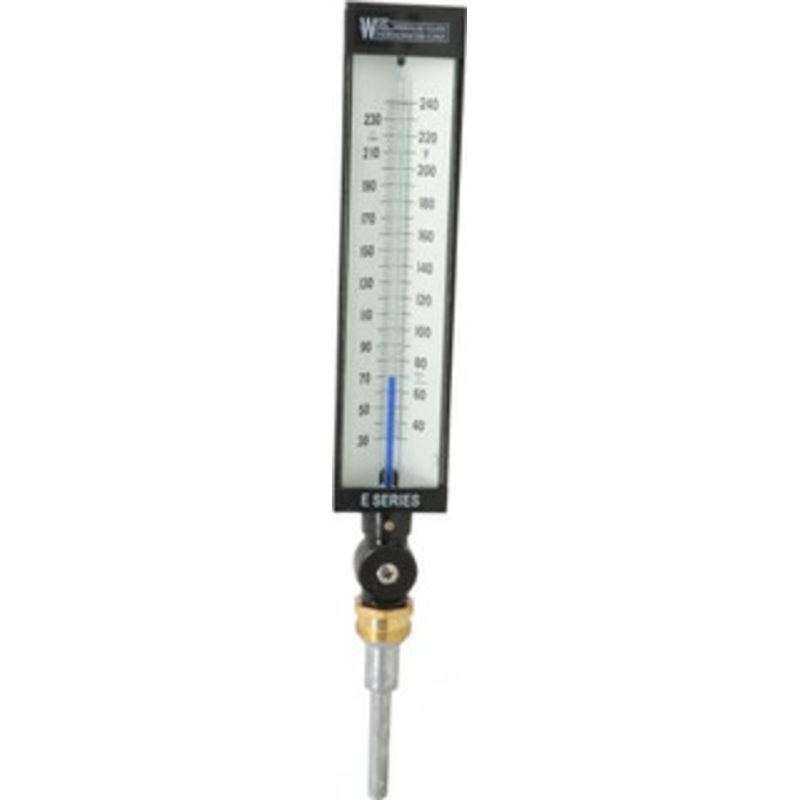 WGTC Weksler Glass Thermometer Corp. 30 to 240F, Industrial Thermometer without Thermowell 3-1/2 Inch Stem Length, 1-1/4 to 18 Inch Thread AS5H 942E – 86493541