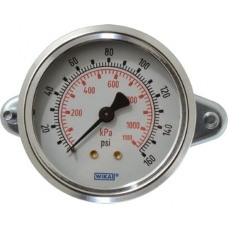 WIKA 2-1/2 Dial, 1/4 Thread, 0-160 Scale Range, Pressure Gauge U-Clamp Panel Mount, Center Back Connection Mount, Accurate to 3-2-3% of Scale 9311934 – 63148209