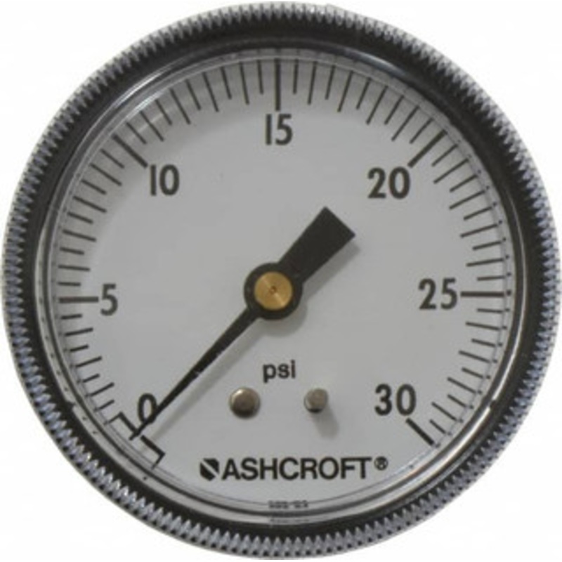 Ashcroft 2-1/2 Dial, 1/4 Thread, 0-30 Scale Range, Pressure Gauge Center Back Connection Mount 662876001439 – 56480205