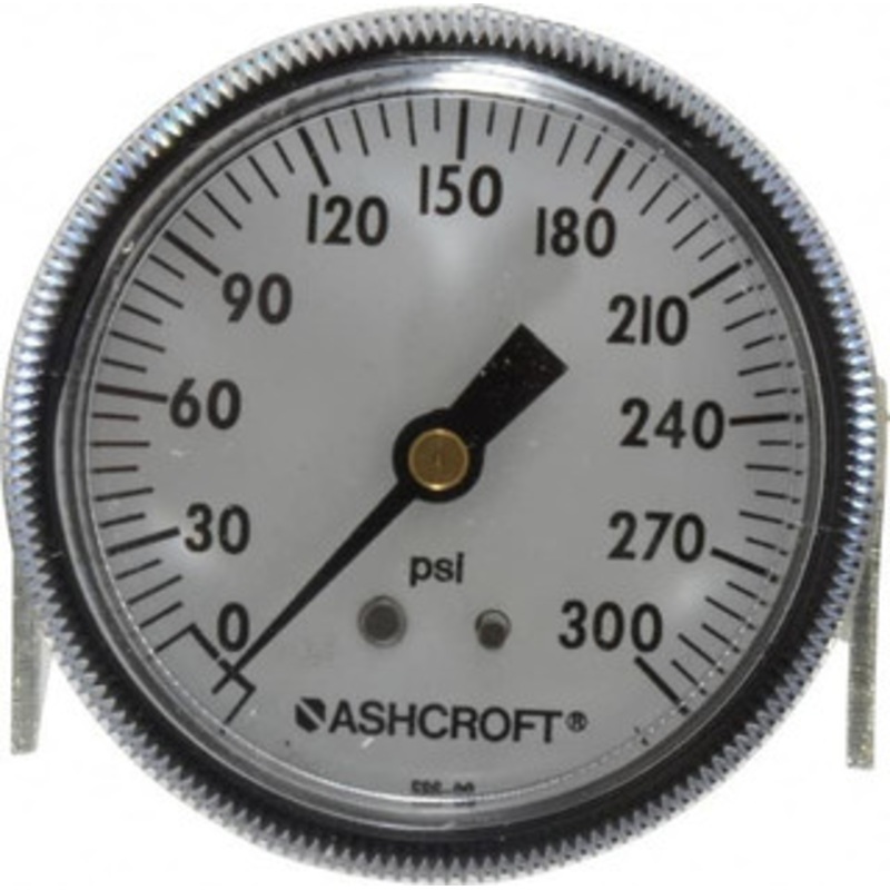 Ashcroft 2-1/2 Dial, 1/4 Thread, 0-300 Scale Range, Pressure Gauge Center Back Connection Mount 662876100217 – 56480254