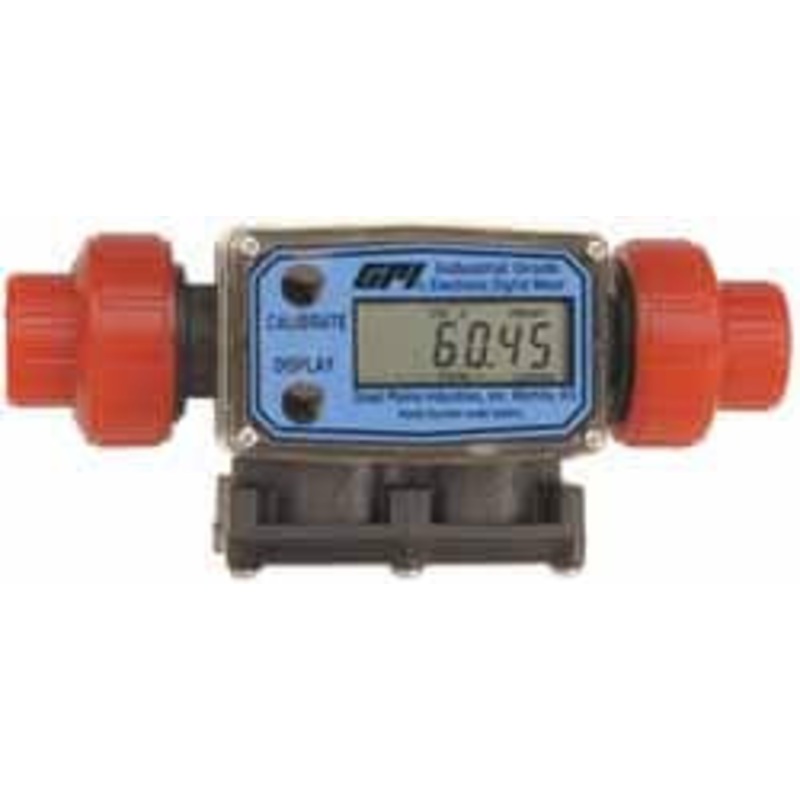 GPI Great Plains Industries 1/2 Port Electronic Digital Flowmeter & Totalizer 150 Max psi, 1.2 to 12 GPM, PVDF G2P05N09GMA – 04611265