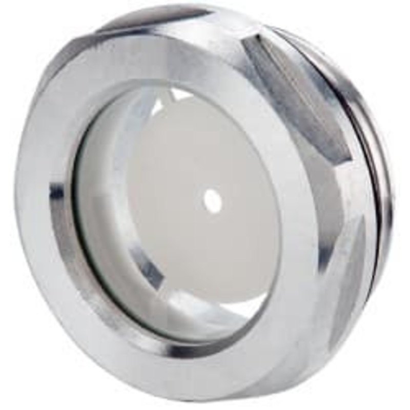 J.W. Winco G 1-1/4 Thread, 40mm Distance Across Flats, Aluminum Oil Level Sight Glasses 50mm Flange Diameter, 9mm Head Height, 12mm Length Under Head R09/A – 64829195