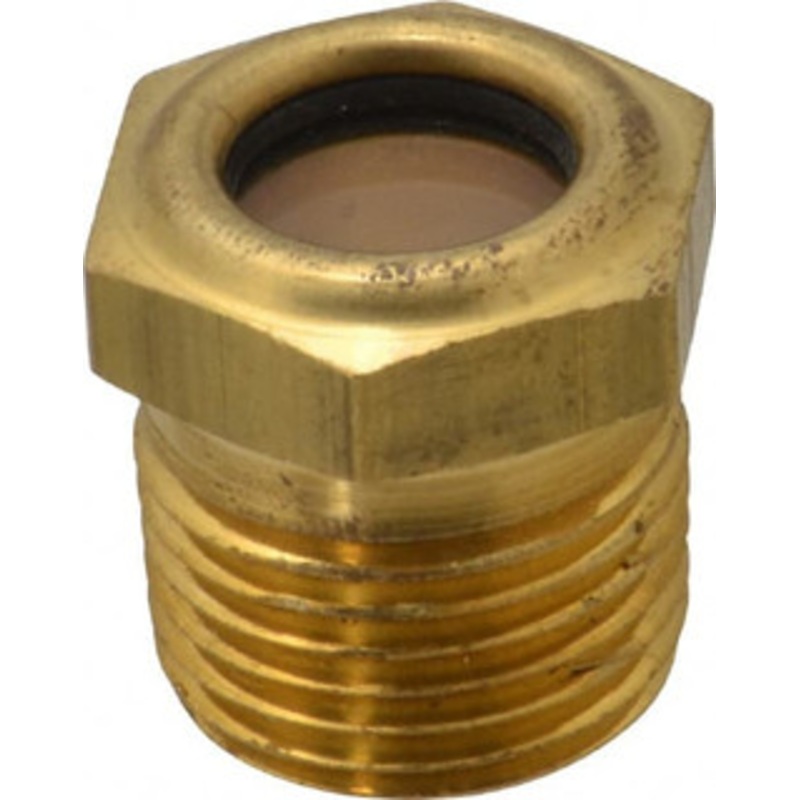 LDI Industries 9/16 Sight Diam, 1/2 Thread, 1 OAL, Low Pressure Pipe Thread Lube Sight, Open View Sight Glass & Flow Sight 7/8 Head, 20 Max psi, 1/2-14 Thread LSP151-04 – 56476260