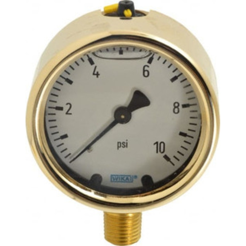 WIKA 2-1/2 Dial, 1/4 Thread, 0-10 Scale Range, Pressure Gauge Lower Connection Mount, Accurate to 1.5% of Scale 9629548 – 56455728