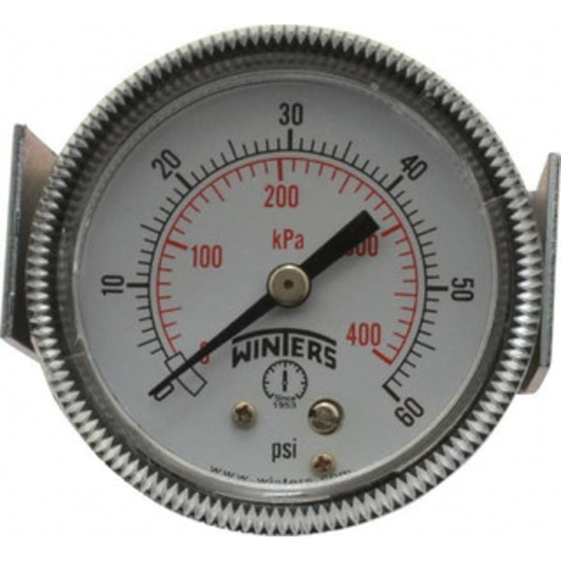 Winters Instruments 2 Dial, 1/8 Thread, 0-60 Scale Range, Pressure Gauge U-Clamp Panel Mount, Center Back Connection Mount, Accurate to 2.5% of Scale P9U901404UC – 89905731