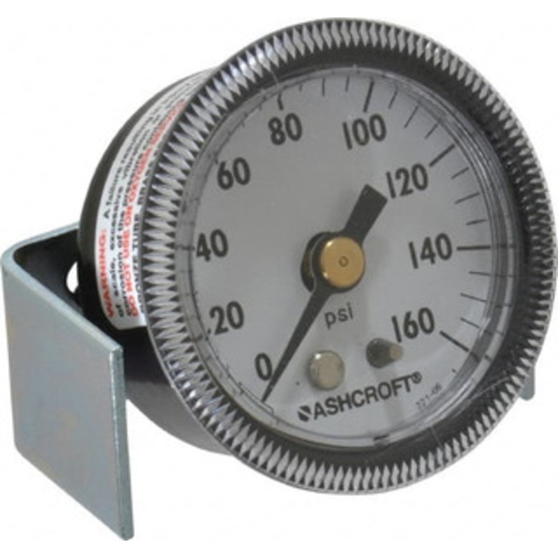 Ashcroft 1-1/2 Dial, 1/8 Thread, 0-160 Scale Range, Pressure Gauge Center Back Connection Mount 662876000166 – 56479991