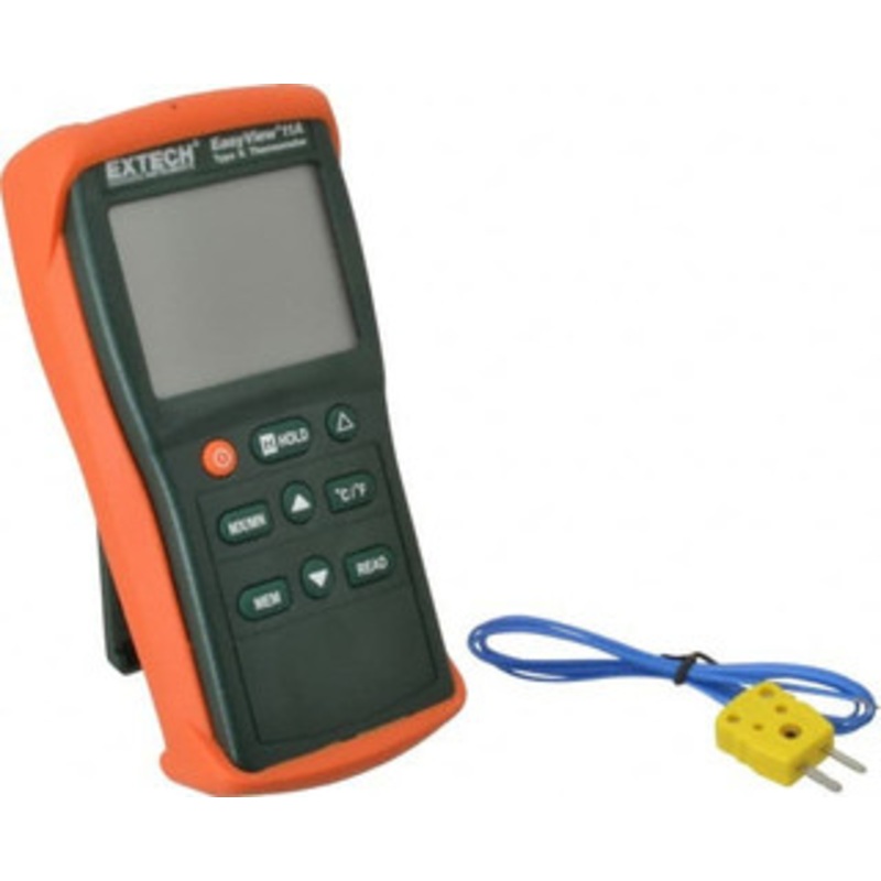 Extech -58 to 1,999F EasyView Single Input Thermometer Dual Digital Display, K Thermocouple Sensor, Battery Power EA11A – 01446921