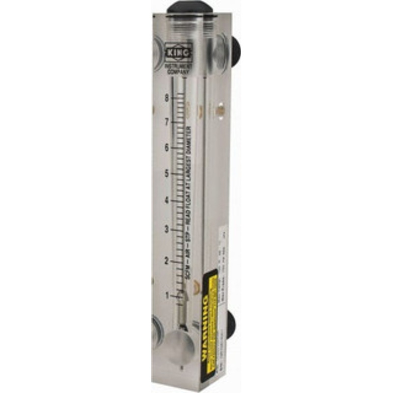 King Instrument 1/2 M Port Block Style, Panel Mount Flowmeter 125 Max psi, 8.2 SCFM, Acrylic 75202105C-05 – 86486057