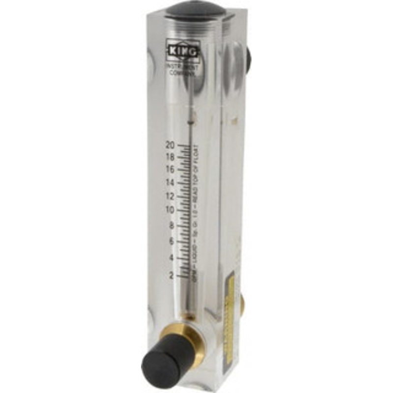 King Instrument 1 M Port Block Style Panel Mount Flowmeter 100 Max psi, 20 GPM, Acrylic 75302116C-06 – 86485711