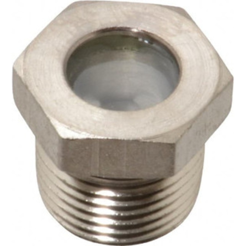 LDI Industries 7/16 Sight Diam, 3/8 Thread, 0.72 OAL, High Pressure Fused Pipe Thread with Reflector Sight Glass & Flow Sight 3/4 Head, 1,850 Max psi, 3/8-18 Thread LSP51-03-01 – 56476013