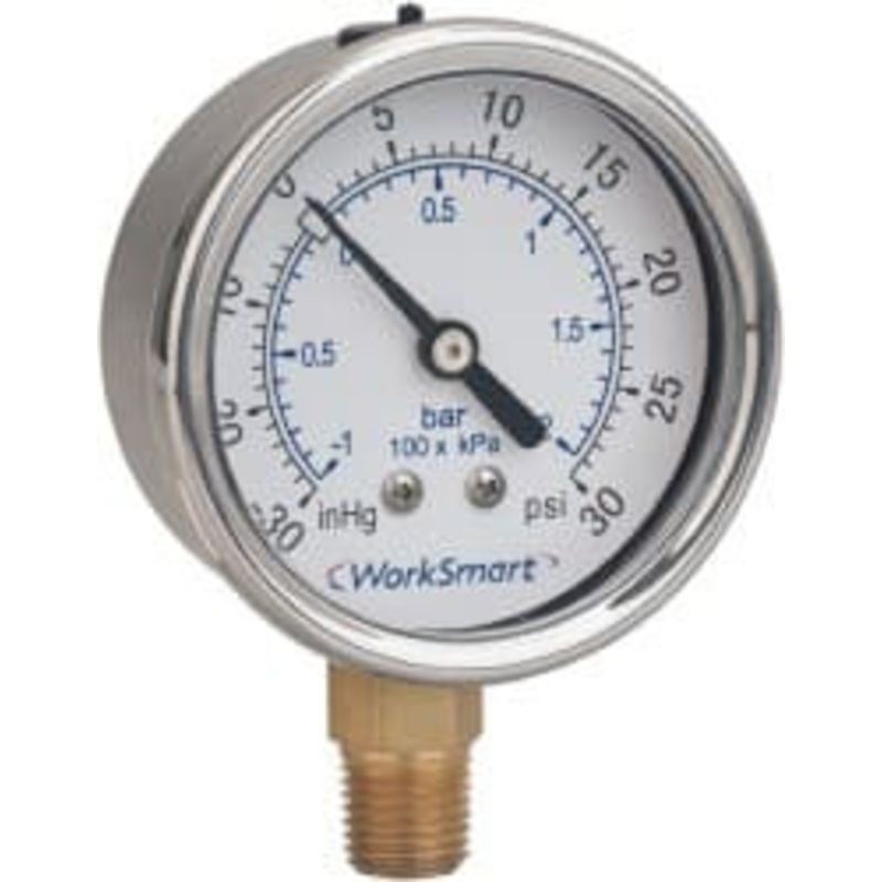 Value Collection 2 Dial, 1/4 Thread, 30-0-30 Scale Range, Pressure Gauge Lower Connection Mount, Accurate to 3-2-3% of Scale WS-PE-GAGE-85 – 70671078
