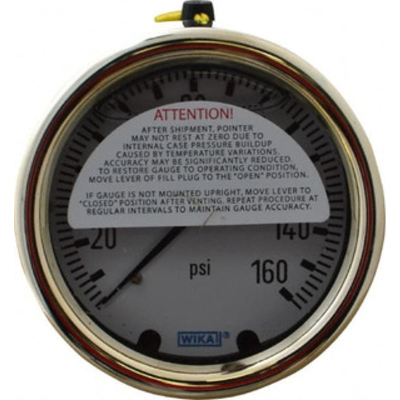 WIKA 2-1/2 Dial, 1/4 Thread, 0-160 Scale Range, Pressure Gauge Back Connection Mount, Accurate to 1.5% of Scale 9318186 – 56456122