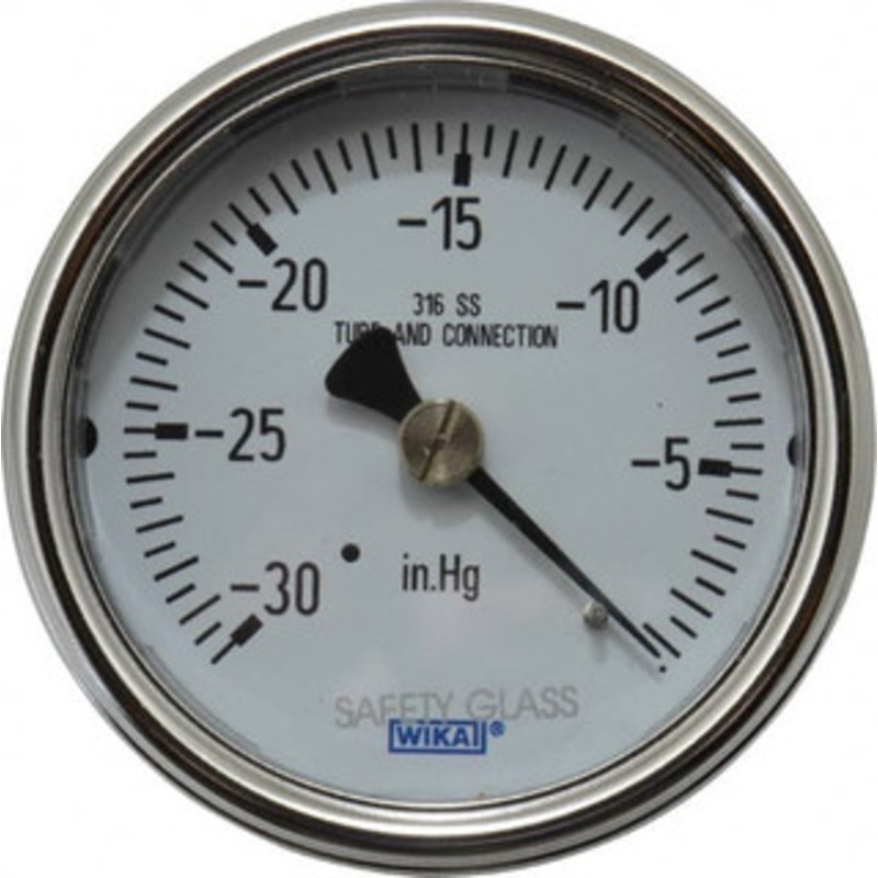 WIKA 2-1/2 Dial, 1/4 Thread, 30-0 Scale Range, Pressure Gauge Center Back Connection Mount, Accurate to 2-1-2% of Scale 9745068 – 63148696