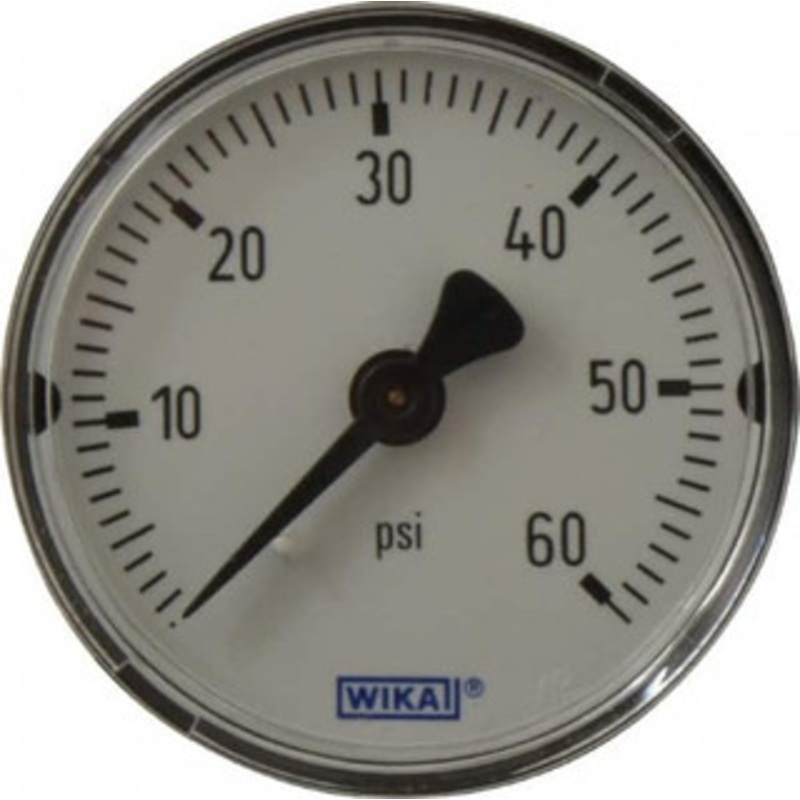 WIKA 2 Dial, 1/4 Thread, 0-60 Scale Range, Pressure Gauge Center Back Connection Mount, Accurate to 3-2-3% of Scale 4253281 – 74488362