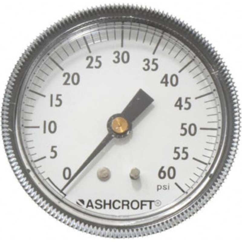 Ashcroft 2-1/2 Dial, 1/4 Thread, 0-60 Scale Range, Pressure Gauge Center Back Connection Mount 662876001446 – 56480213