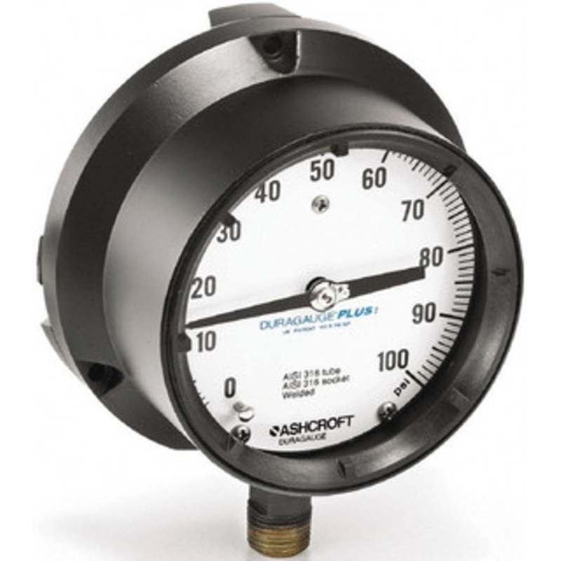 Ashcroft 4-1/2 Dial, 1/2 Thread, 0-20,000 Scale Range, Pressure Gauge Lower Connection Mount, Accurate to 0.5% of Scale 451379S4LXLL20K – 74981788