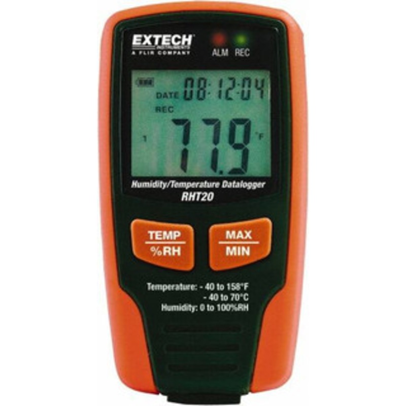 Extech -40 to 158F, 0 to 100% Humidity Range, Temp Recorder RHT20 – 92908292