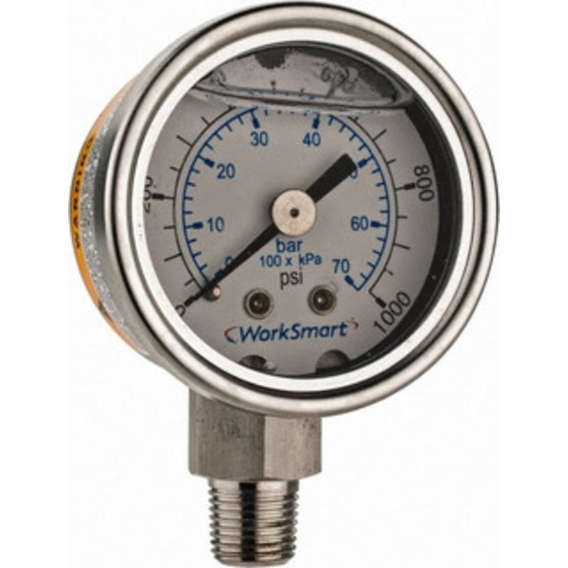 Value Collection 1-1/2 Dial, 1/8 Thread, 0-1,000 Scale Range, Pressure Gauge Lower Connection Mount, Accurate to 3-2-3% of Scale WS-PE-GAGE-116 – 70670864