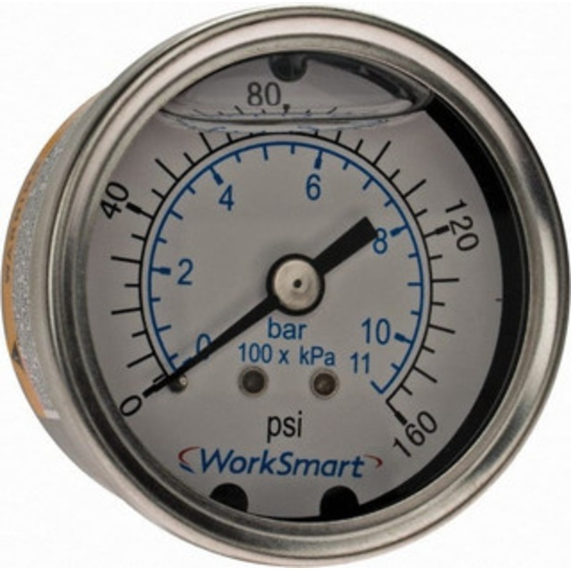 Value Collection 2 Dial, 1/4 Thread, 0-160 Scale Range, Pressure Gauge Center Back Connection Mount, Accurate to 3-2-3% of Scale WS-PE-GAGE-146 – 70670658