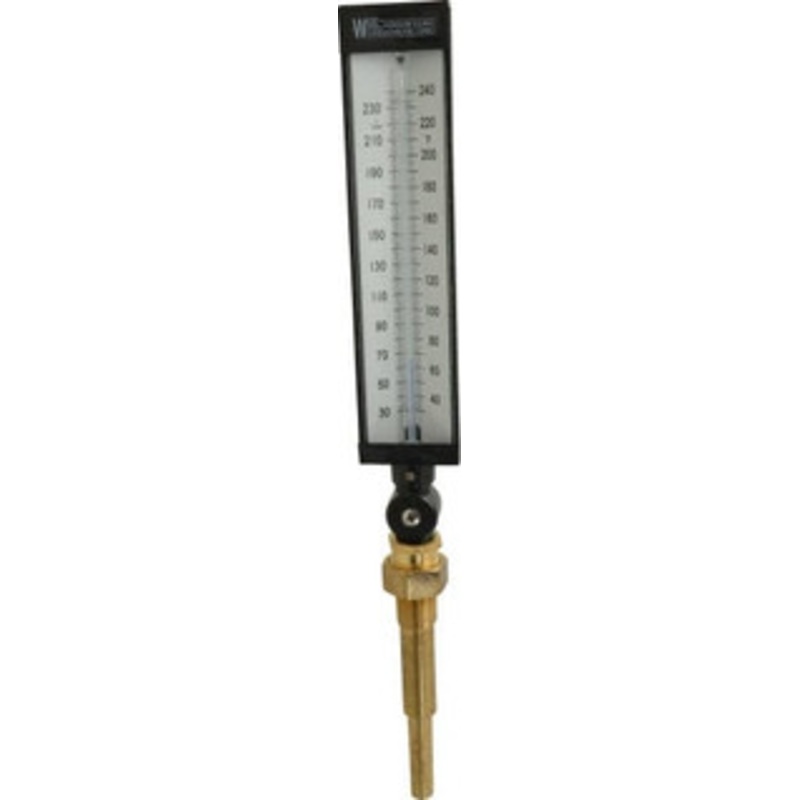 WGTC Weksler Glass Thermometer Corp. 30 to 240F, Industrial Thermometer with Standard Thermowell 6 Inch Stem Length, 1-1/4 to 18 Inch Thread AS5L 942/T1M3D2 – 86493822