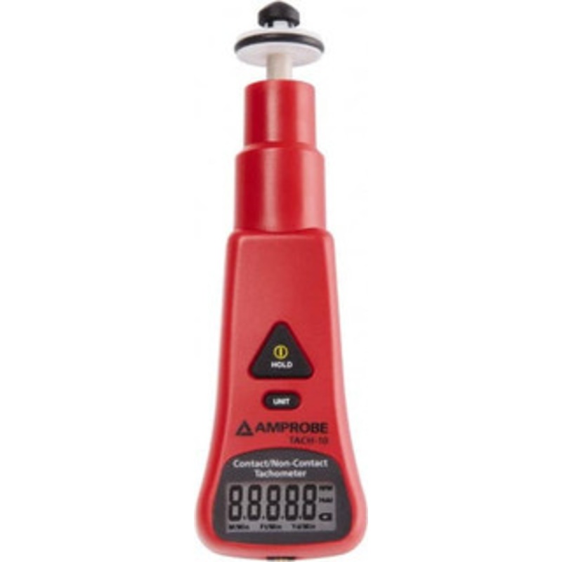 Amprobe Accurate up to 0.1%, 0.0001 to 1 RPM Resolution, Contact and Noncontact Tachometer 11 Inch Long x 7 Inch Wide x 3.2 Inch Meter Thick, 10 to 19,999 (Contact) and 99,999 (Noncontact) RPM Measurement 3730008 – 92165216