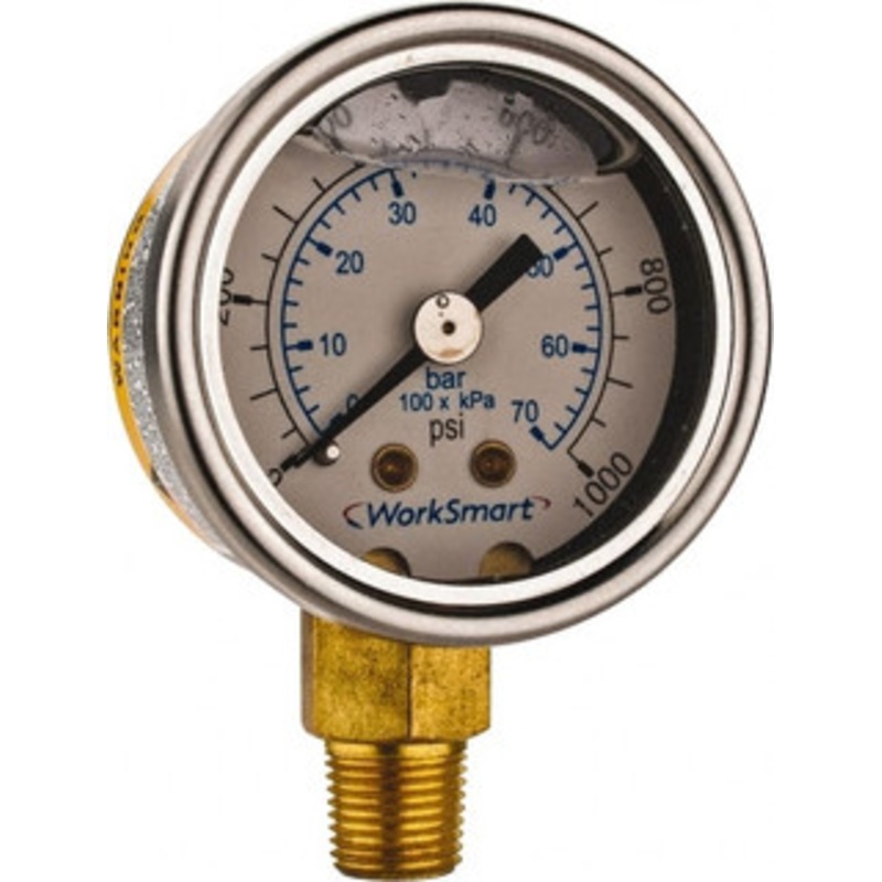 Value Collection 1-1/2 Dial, 1/8 Thread, 0-1,000 Scale Range, Pressure Gauge Lower Connection Mount, Accurate to 3-2-3% of Scale WS-PE-GAGE-72 – 70671110