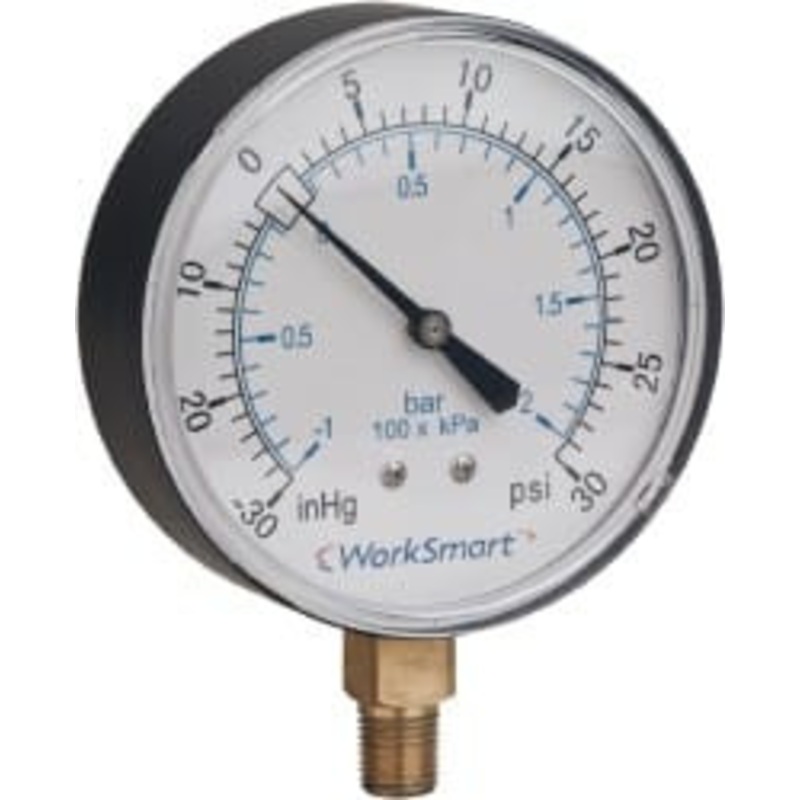 Value Collection 2-1/2 Dial, 1/4 Thread, 30-0-30 Scale Range, Pressure Gauge Lower Connection Mount, Accurate to 3-2-3% of Scale WS-PE-GAGE-37 – 70671391