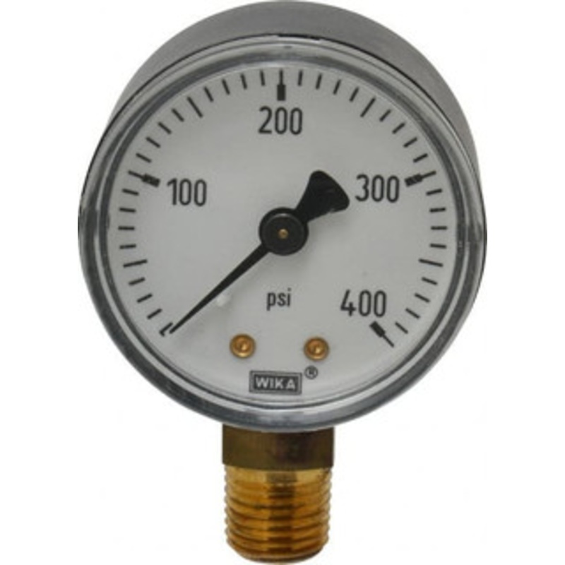 WIKA 2 Dial, 1/4 Thread, 0-400 Scale Range, Pressure Gauge Lower Connection Mount, Accurate to 3-2-3% of Scale 4252986 – 63146344