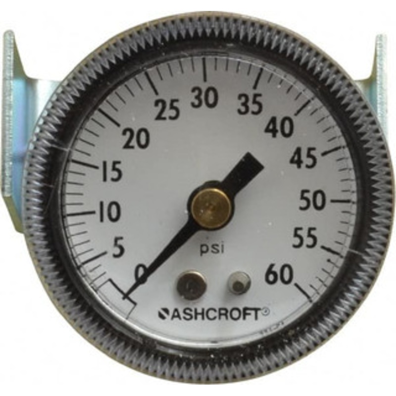 Ashcroft 1-1/2 Dial, 1/8 Thread, 0-60 Scale Range, Pressure Gauge Center Back Connection Mount 662876000142 – 56479975