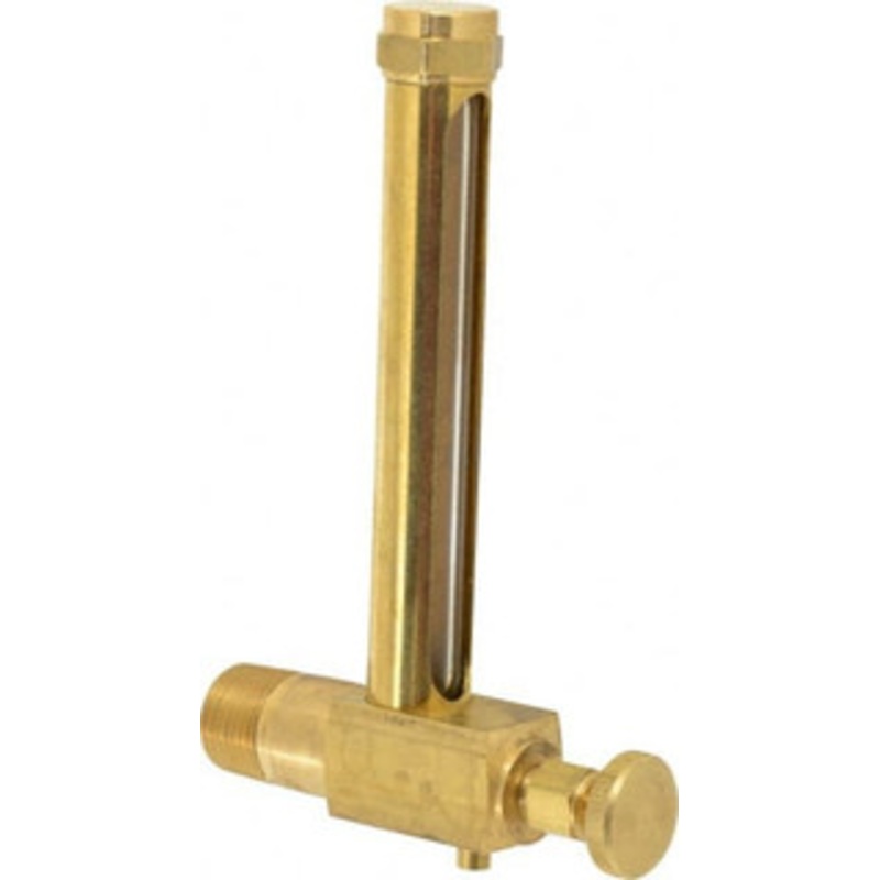 LDI Industries 4-1/4 Inch Long Sight, 1/2 Inch Thread Size, Buna-N Seal Short Elbow With Drain, Vented Oil-Level Indicators and Gauge 5-7/16 Inch Length to Center of Base G901-4 – 56477458