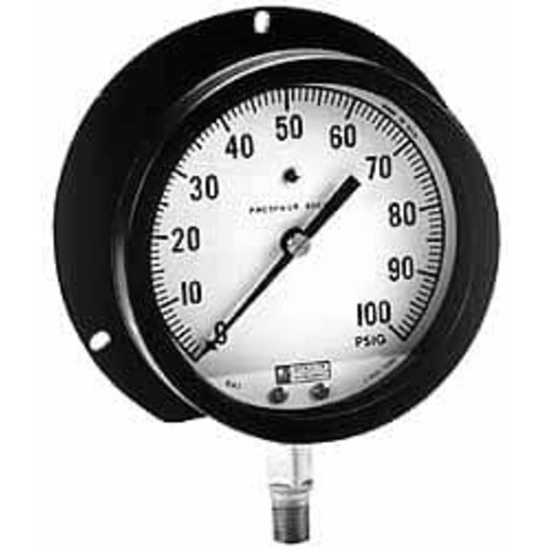 Made in USA 4-1/2 Dial, 1/4 Thread, 0-1,000 Scale Range, Pressure Gauge Lower Connection Mount, Accurate to 1% of Scale BA142PP4LW – 86494382