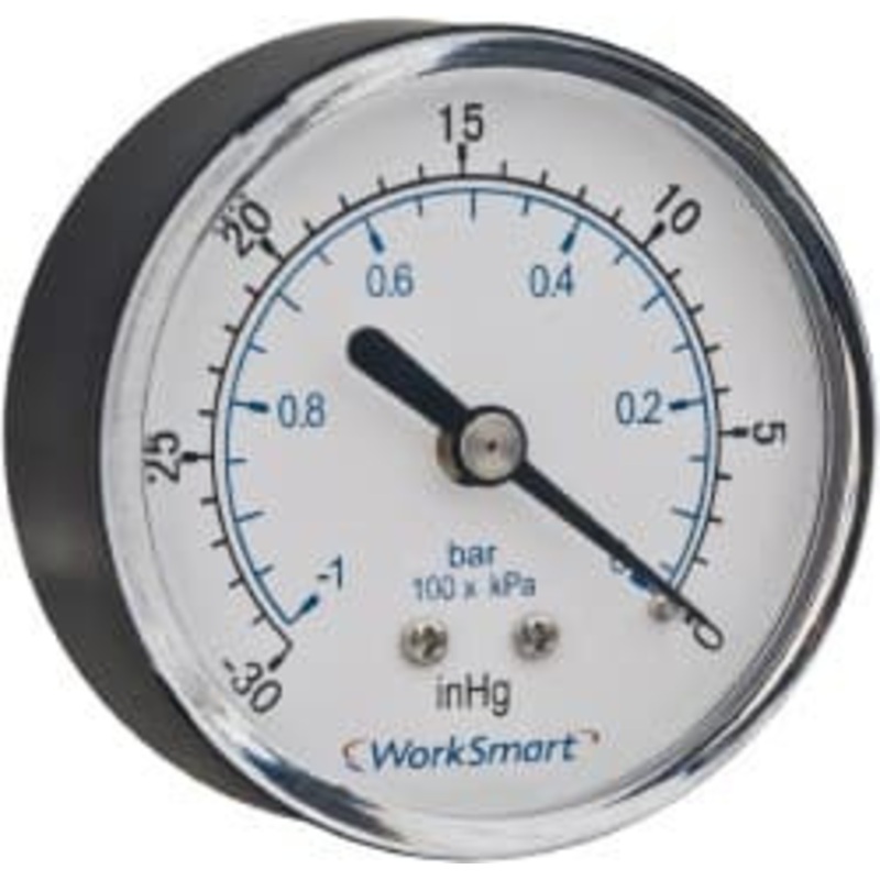 Value Collection 2-1/2 Dial, 1/4 Thread, 30-0 Scale Range, Pressure Gauge Center Back Connection Mount, Accurate to 3-2-3% of Scale WS-PE-GAGE-47 – 70671300