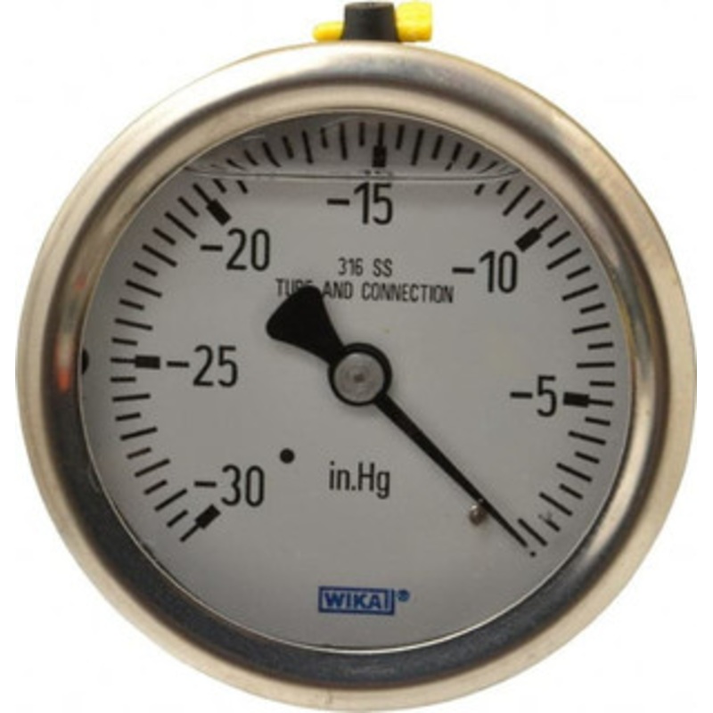 WIKA 2-1/2 Dial, 1/4 Thread, 30-0 Scale Range, Pressure Gauge Center Back Connection Mount, Accurate to 1.5% of Scale 9833310 – 56454705