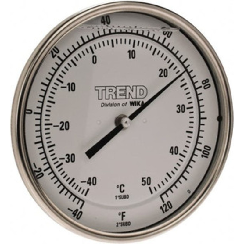 WIKA 4 Stem, -40 to 120 F Bi-Metal Thermometer Back Connected, 1% Accurate, Stainless Steel 50040A002A4SF – 56430150