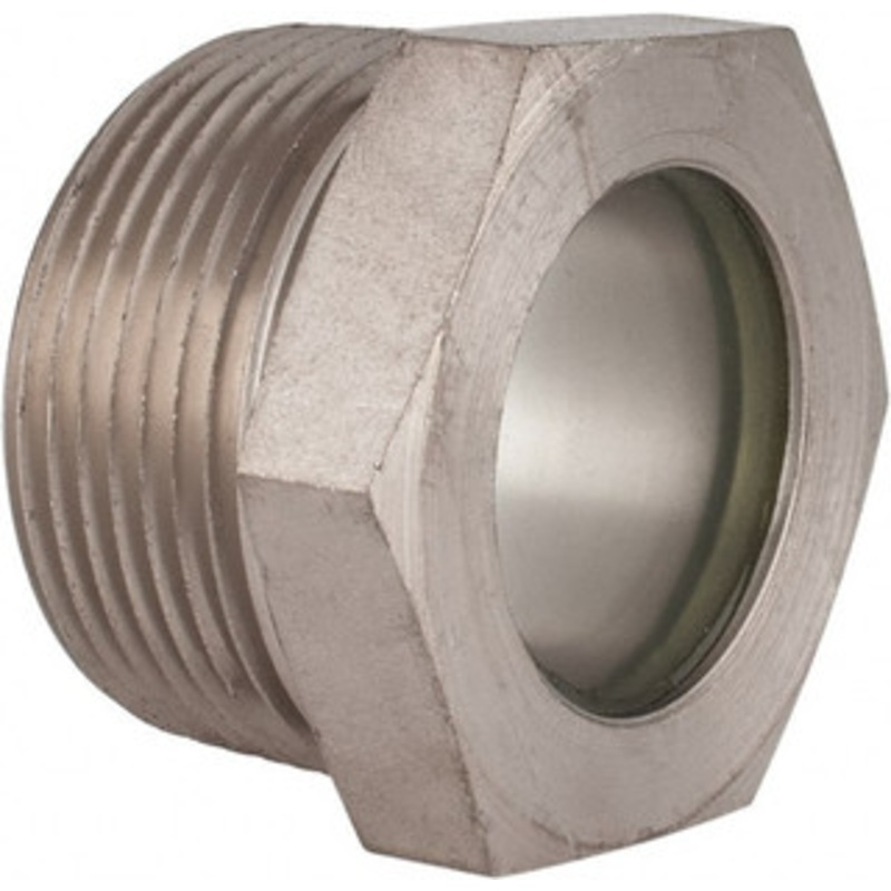 LDI Industries 1-3/16 Sight Diam, 1-1/4 Thread, 1.22 OAL, High Pressure Fused Pipe Thread, Open View Sight Glass & Flow Sight 1-3/4 Head, 1,000 Max psi, 1-1/4 to 11-1/2 Thread LSP51-07 – 56476088