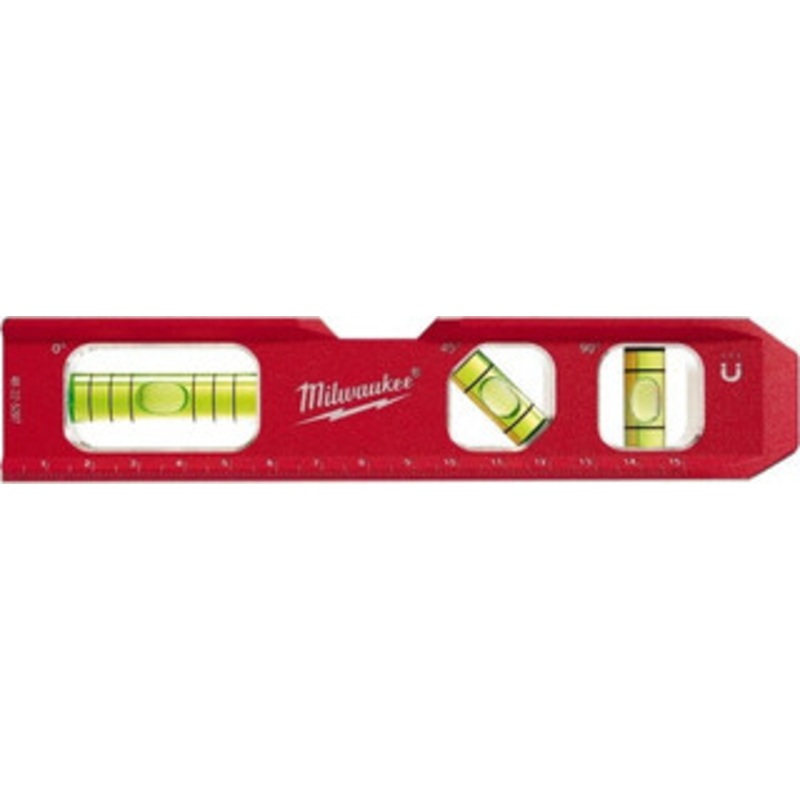 Milwaukee Tool Magnetic 7 Long 3 Vial Torpedo Level Aluminum, Red, 1 Level, 1 Plumb & 1 45 Vials 48-22-5207 – 38922399