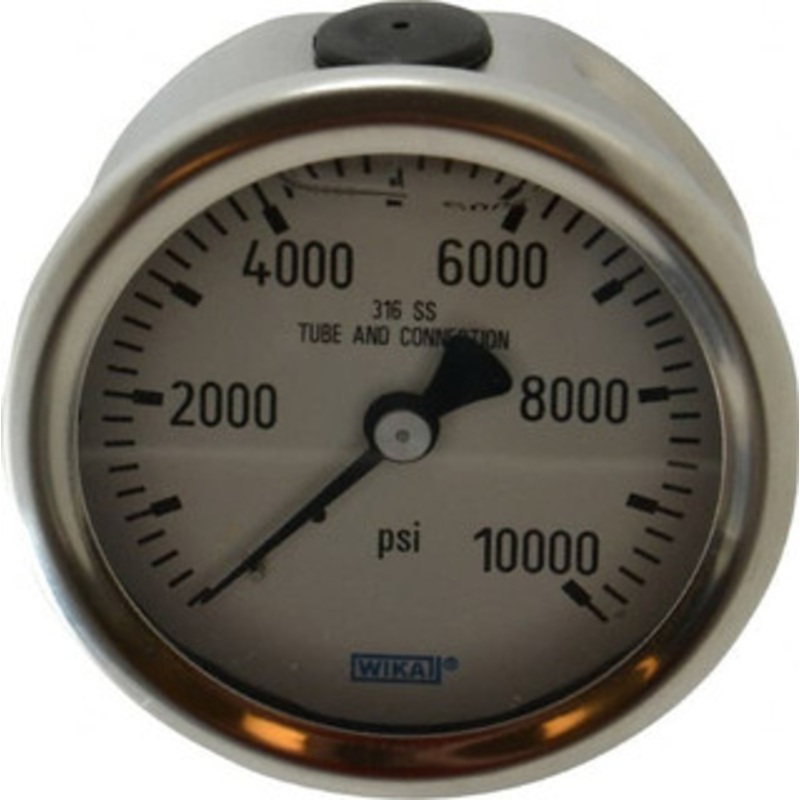 WIKA 2-1/2 Dial, 1/4 Thread, 0-10,000 Scale Range, Pressure Gauge Center Back Connection Mount, Accurate to 1.5% of Scale 9833132 – 56454887