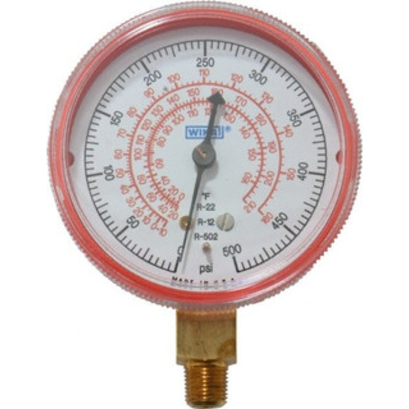 WIKA 2-1/2 Dial, 1/8 Thread, 0-500 Scale Range, Pressure Gauge Lower Connection Mount, Accurate to 1-2-5% of Scale 4239173 – 02401875