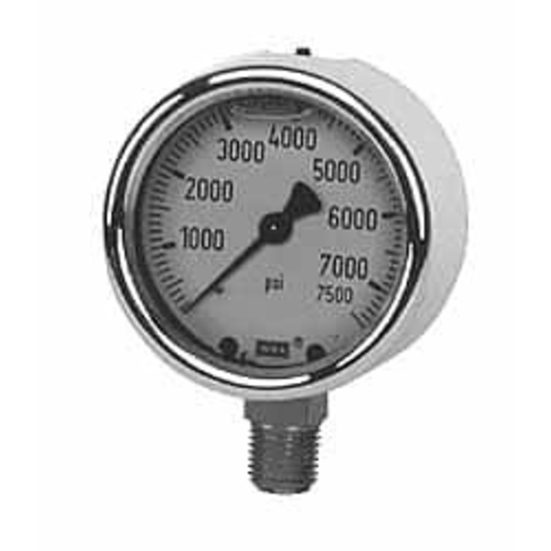WIKA 4 Dial, 1/4 Thread, 0-600 Scale Range, Pressure Gauge Lower Connection Mount, Accurate to 1% of Scale 9314725 – 56456502