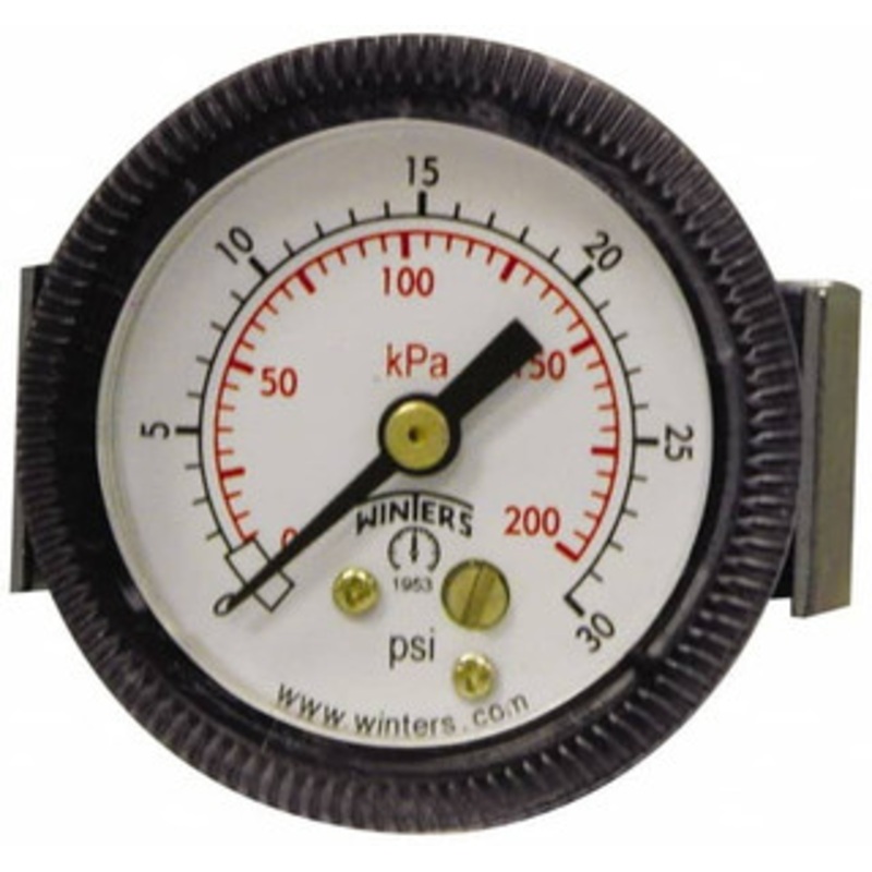 Winters Instruments 2 Dial, 1/8 Thread, 0-30 Scale Range, Pressure Gauge U-Clamp Panel Mount, Center Back Connection Mount, Accurate to 2.5% of Scale P9U901402UC – 89905723