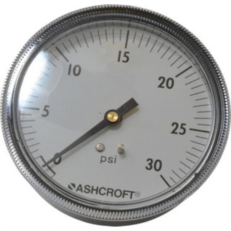 Ashcroft 3-1/2 Dial, 1/4 Thread, 0-30 Scale Range, Pressure Gauge Center Back Connection Mount 662876002375 – 56480361
