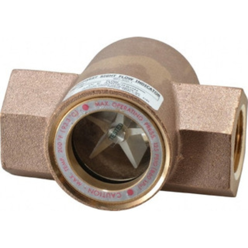Dwyer Instruments 1 Inch, Bronze Body Sight Flow Indicator 125 Max psi, 4-3/8 Inch Overall Length, 200F SFI-300-1 – 00606343