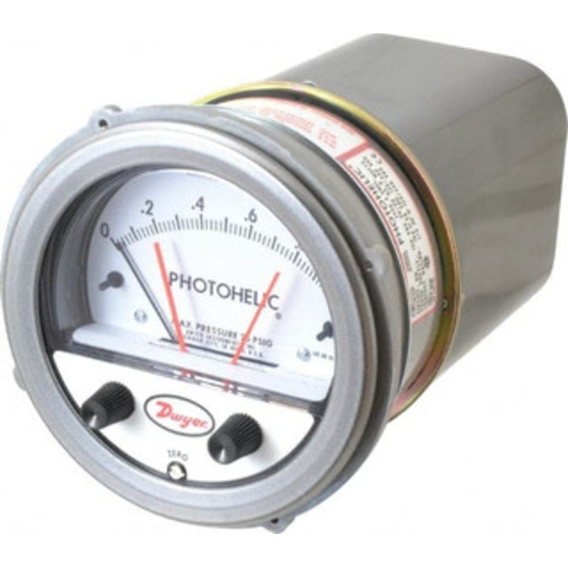 Dwyer Instruments 25 Max psi, 2% Accuracy, NPT Thread Photohelic Pressure Switch 1/8 Inch Thread, 1 Inch Water Column, 120F Max A3001 – 00497503